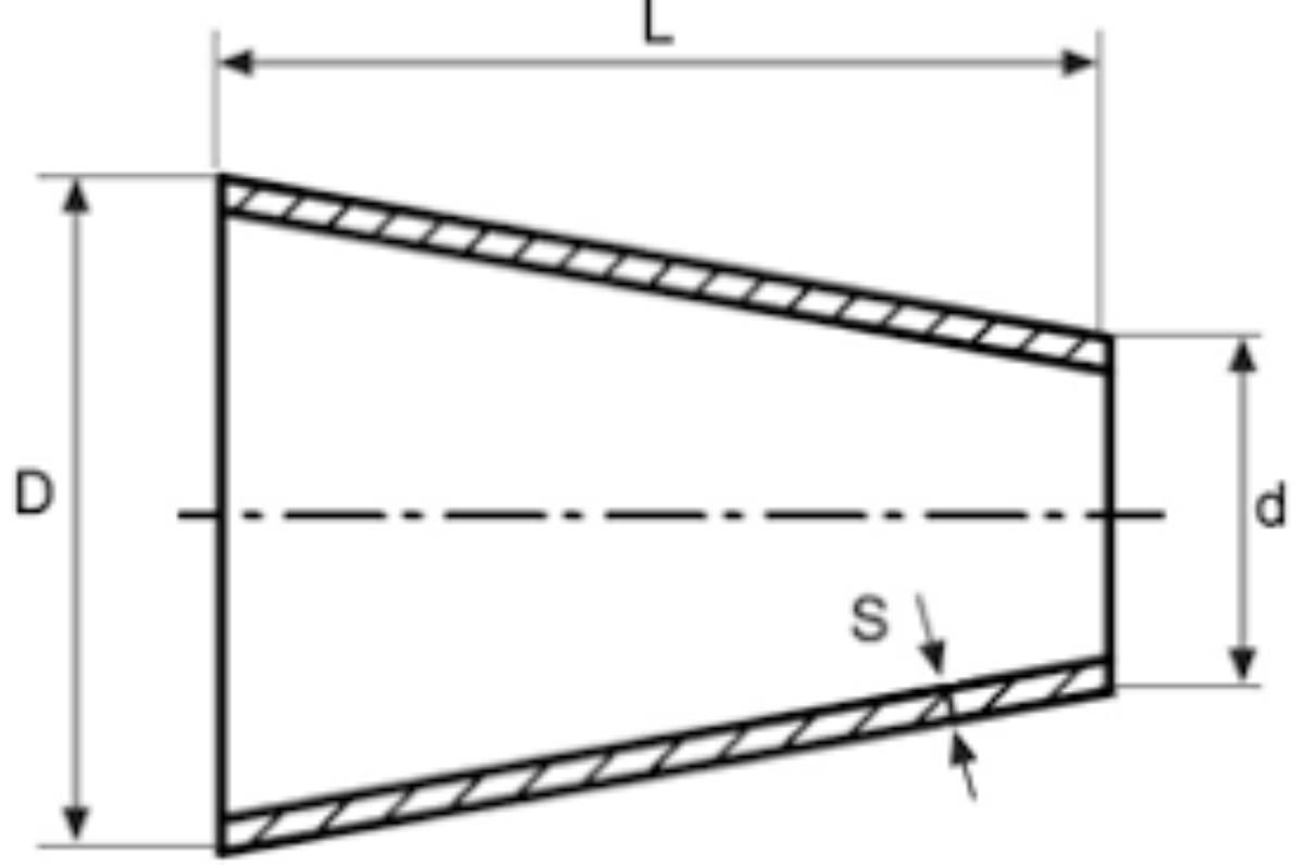 Riduzione conica concentrica Ø 92 - 125 mm